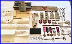 WW2 British Medal Grouping / Military Medical Surgeon / Insignia, Patches, Tools