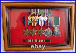 WW2 British Service Medal Set Full Size + Miniature 2066566 SGT. A. E. PACK. R. A