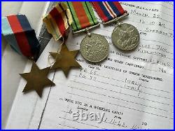 WW2 British Tobruk POW Medals Stars North Africa & His German Stalag Dog Tag RE