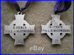 WW2 Canadian British Empire Medal, Memorial Crosses & Bars to McDONOUGH Brothers