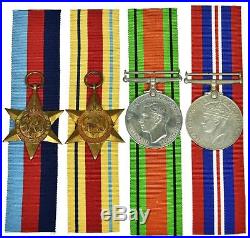 WW2 Casualty KIA Medal Group Of 4 1939-45, Africa Stars, War And Defence Medals