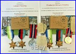 WW2 Casualty Medal Groups 2 Brothers 16 & 19- Merchant Navy Freathy Essex