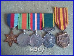 WW2 DUNKIRK MEDAL GROUP COMBINED OPS / RASC with NAMED MEDAL & WIFE'S DEFENCE