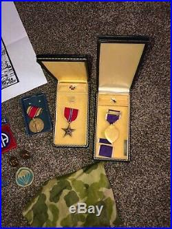 WW2 D-Day 82nd Airborne 507th PIR POW Grouping Purple Heart Medals Paratrooper