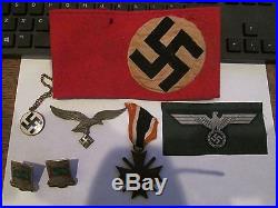 WW2 GERMAN MEDALS ARM BAND PINS PATCH lot 7 pieces
