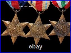 WW2 Group of 5 Mounted Medals Inc, 8th Army Africa Star, Italy Star
