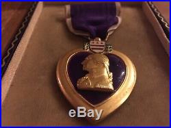 WW2 II USA Purple Heart Medal With Lapel pin in Original Case