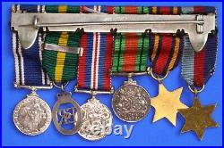 WW2 MINIATURE medals group Defence War Burma 39-45 Territorial Police 23374