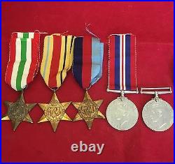 WW2 Medal Group Africa To N Jacobs C302219 Italy 1939-45 Stars Defence War Medal