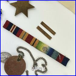 WW2 Medal Group With North Africa 1942 43 & France & Germany Clasp Dog Tags Etc