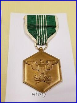 WW2 Medal Pair NY Conspicuous Service Cross & Commendation Medal Named Captain