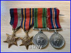 WW2 Medal Set with Miniatures 1939-45 Star, Burma Star, Defence and War Medal
