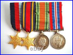 WW2 Medal Set with Miniatures Star, Burma, Defence and War Medal (WWii 3)