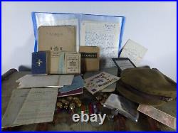 WW2 Medals, Ephemera, SD Cap, Silver Cigarette Case, Letters Capt W. J Barber RE