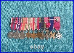 WW2 Miniatures 10 Medals Mounted as worn