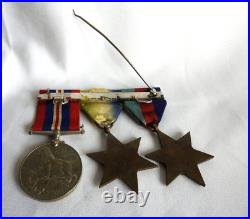 WW2 Mounted Medal Atlantic Star France & Germany Bar 1939 -1945 Star & War Medal
