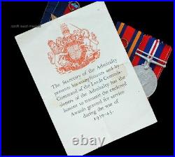 WW2 Navy Medal Group of Four, Edinburgh Recipient. Inc. Atlantic & Burma Stars