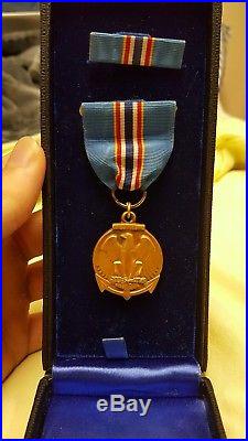WW2 Numbered Merchant Marine Meritious Service Medal Sterling Cased Minty RARE