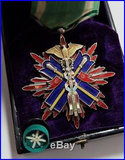 WW2 ORDER of GOLDEN KITE STERLING SILVER 5th CLASS JAPAN MEDAL JAPANESE BADGE