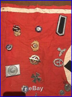 WW2 Original Flag And Medals