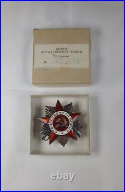 WW2 Original USSR Russian Order Of The Patriotic War Enamel Award + Original Box