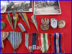 Ww2 Poland Monte Cassino & Gallantry Medal, Badge, Uniform Insignia Photo Group