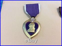 WW2 PURPLE HEART Medal With Name And Other Metals (Authentic) GI Issued WWII