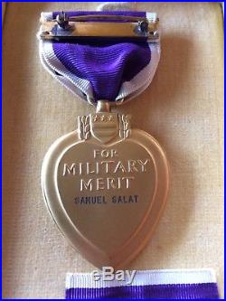 WW2 Purple Heart And Air Medal, Jewish Sgt. KIA, Ribbon, Lapel, Case Two Medals