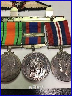 WW2 RAF WAR MEDALS and PILOT WING PATCH read discription on medals