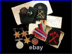WW2 Royal Navy Medal Group, Badges & Some Documents. Stanley David Ringrose