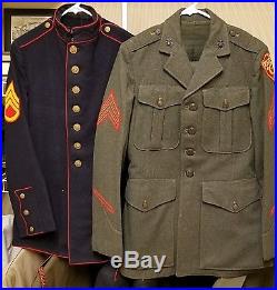 WW2 USMC Named Uniforms and Good Conduct Medal Numbered Engraved