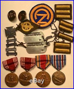WW2 US 357th Infantry Regiment Lot Bronze Star, CIB, Dog Tags, Booklet, Medals