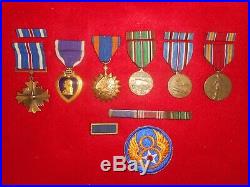 WW2 US 8th Air Force DFC, Purple Heart, Engraved Medal Group