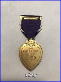 WW2 US/American Named 4th Div Military Merit Medal with 2 OLC Pin/Badge Research