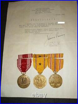 WW2 US Army Named Good Conduct American Defense Medal Pearl Harbor & Ribbon Bar