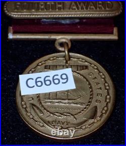 WW2 US Navy Good Conduct Medal Second Third Fourth Bars USS Jet PYc-20, C. PAYNE