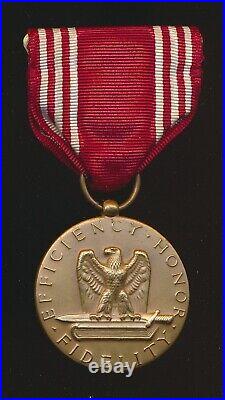 WW2 US good conduct medal named engraved ribbon badge pin award World War 1 & II