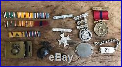 WW2 U. S. Marine Corps Named Lot Thumbprint Dog Tag Sterling Good Conduct Medal