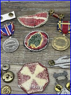 WW2 United States US Military Medals and campaign bars Buttons Patches