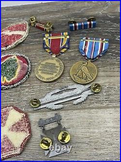 WW2 United States US Military Medals and campaign bars Buttons Patches