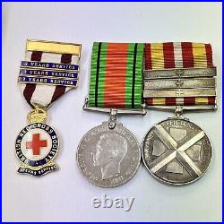 WW2 Voluntary Medical Service Medal Defence Medal & Red Cross Miss Annie Wilson