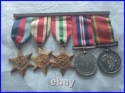 WW2 medal group framed -south African
