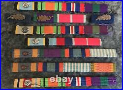WW2 world war 2 MEDAL military RIBBON BARS with OAK LEAVES and/or ROSETTES