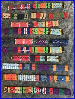 WW2 world war 2 MEDAL military RIBBON BARS with OAK LEAVES and/or ROSETTES