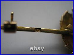 WWII 9 carat gold George VI Royal Engineers bar brooch or tie pin cased