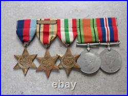 WWII British Military Army 8th Army Africa, Italy Star Group Five Medals