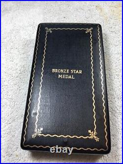 WWII Bronze Star Medal with Label Pin & Coffin Case