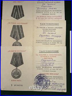 WWII GROUP Of Order 3 Medals 4documents Photo and letter of gratitude