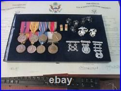 WWII Korea USMC Full Size Medal Grouping, CWO Gore, with Badges and Insignia