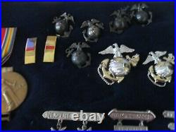 WWII Korea USMC Full Size Medal Grouping, CWO Gore, with Badges and Insignia